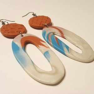 Sophisticated chunky earrings Multicolored  Boho